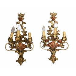   Páratlan velencei faragott falilámpák - antik barokk stílusú díszvilágítás