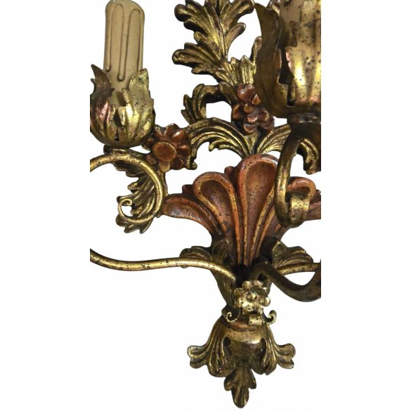 Páratlan velencei faragott falilámpák - antik barokk stílusú díszvilágítás