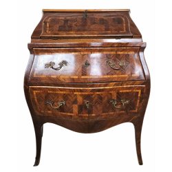   Gyönyö antik intarziás írókomód – bomba formájú secretary desk