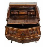 Gyönyö antik intarziás írókomód – bomba formájú secretary desk