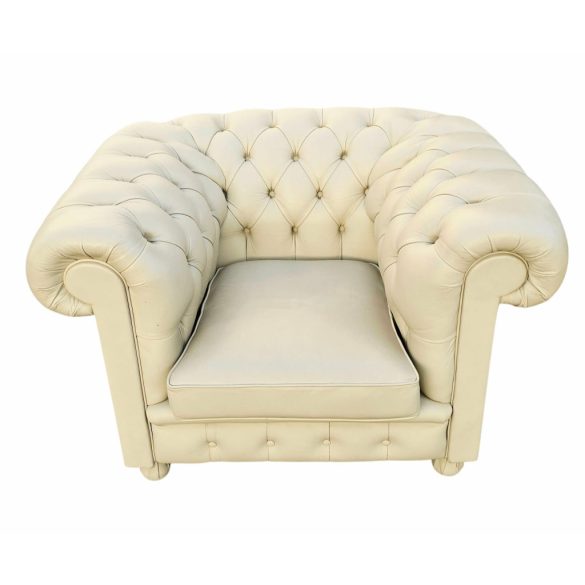 Luxus chesterfield bőr ülőgarnitúra - kitűnő állapotban