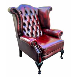 Eredeti Angol Chesterfield Queen Anne füles bőr fotel