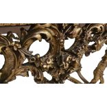 Különleges impozáns aranyozott puttós konzolasztal tükörrel