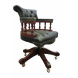 Eredeti Angol Chesterfield íróasztalszék,forgószék