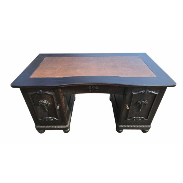 Antik bőrbetétes íróasztal