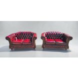 Gyönyörű eredeti Angol chesterfield bőr ülőgarnitúra 2+2