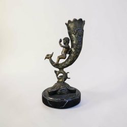 Bronz bőségszaru puttóval ,tündérfigurával